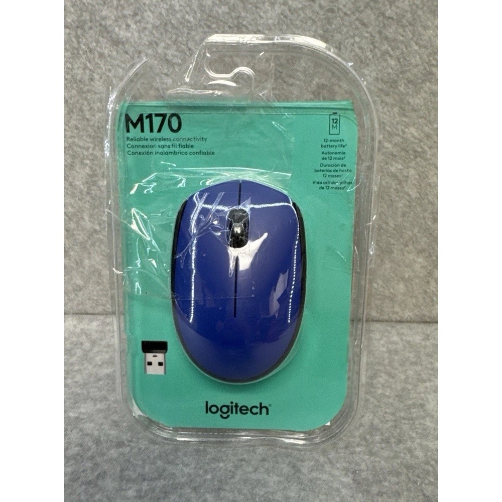 Logitech M170 Wireless Mouse for PC Mac Laptop with USB Mini Receiver  Blue